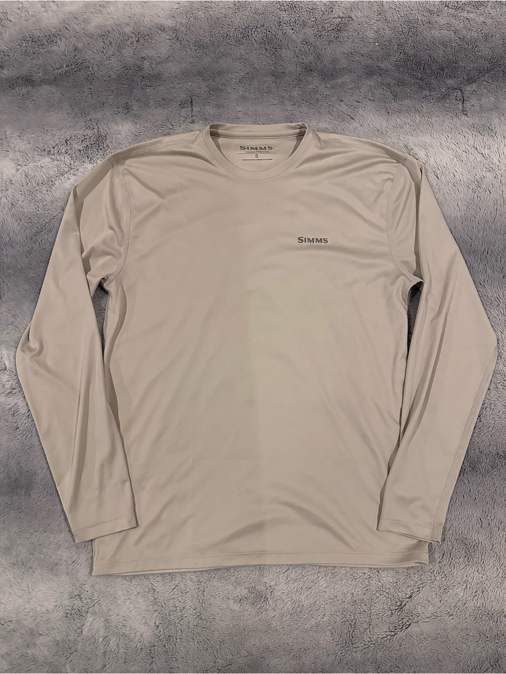 Simms Fishing Shirt Fish Graphic On Back Long Sleeve Lightweight Size Small